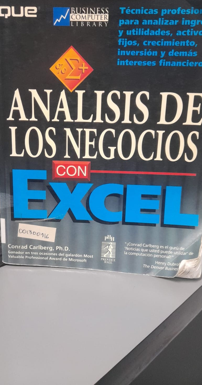 Portada del libro ANALISIS DE LOS NEGOCIOS CON EXCEL