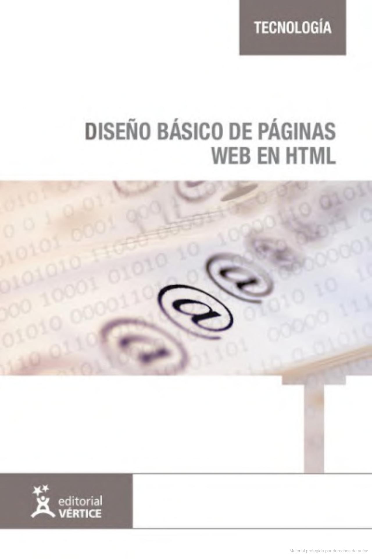 Portada del libro DISEÑO BASICO DE PAGINAS WEB EN HTML