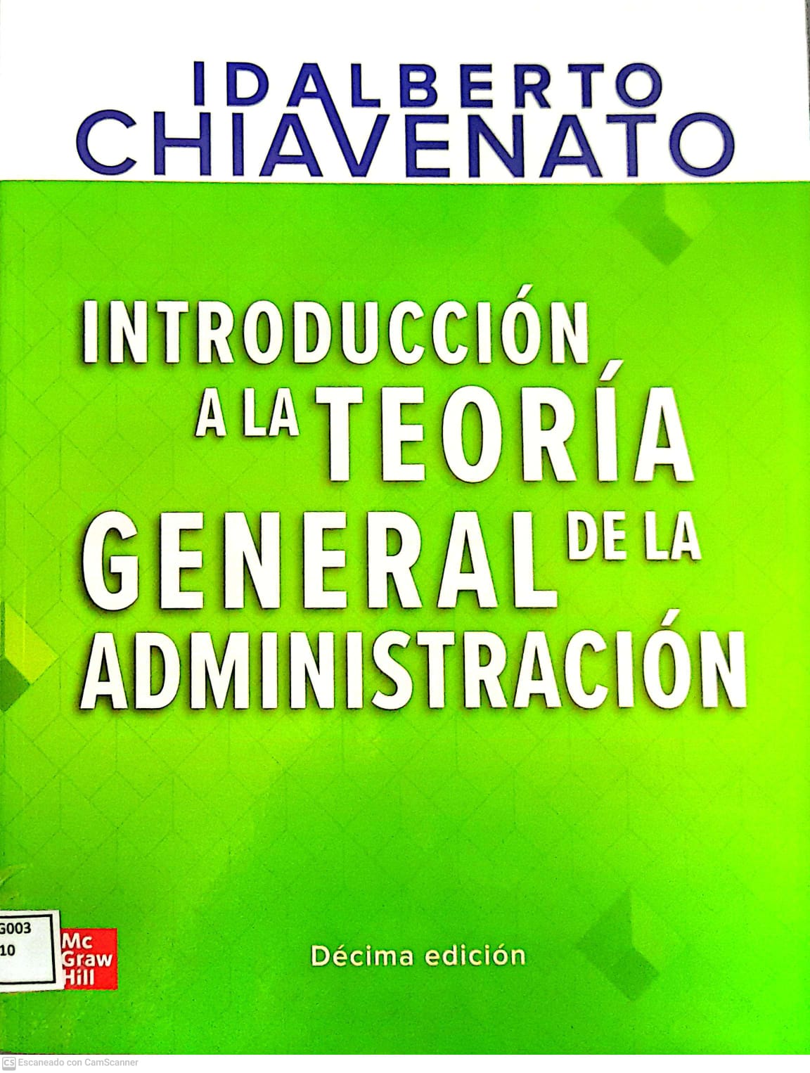 Portada del libro INTRODUCC A LA TEORIA GRAL. DE LA ADMINI