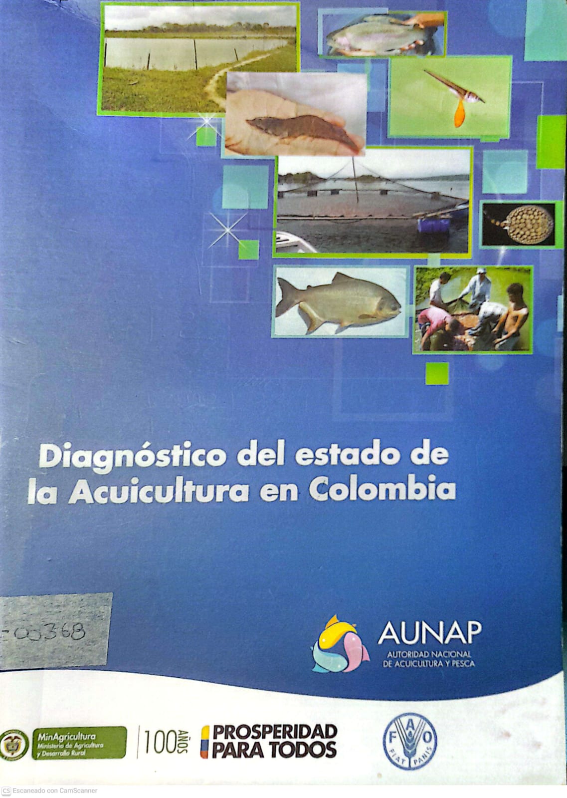 Portada del libro DIAGNOSTICO DEL ESTADO DE LA ACUICULTURA EN COLOMBIA
