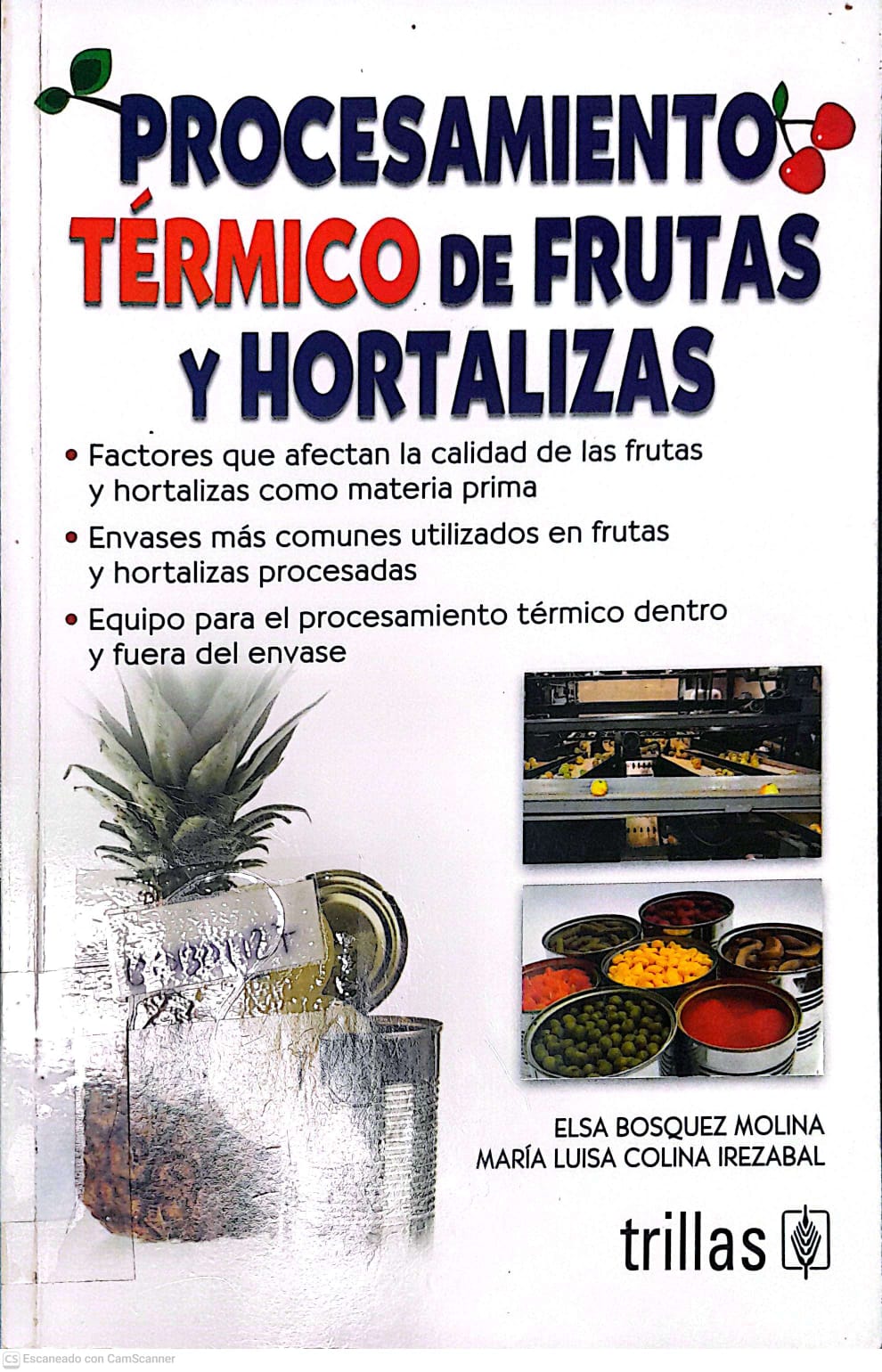 Portada del libro PROCESAMIENTO TERMICO DE FRUTAS Y HORTALIZAS