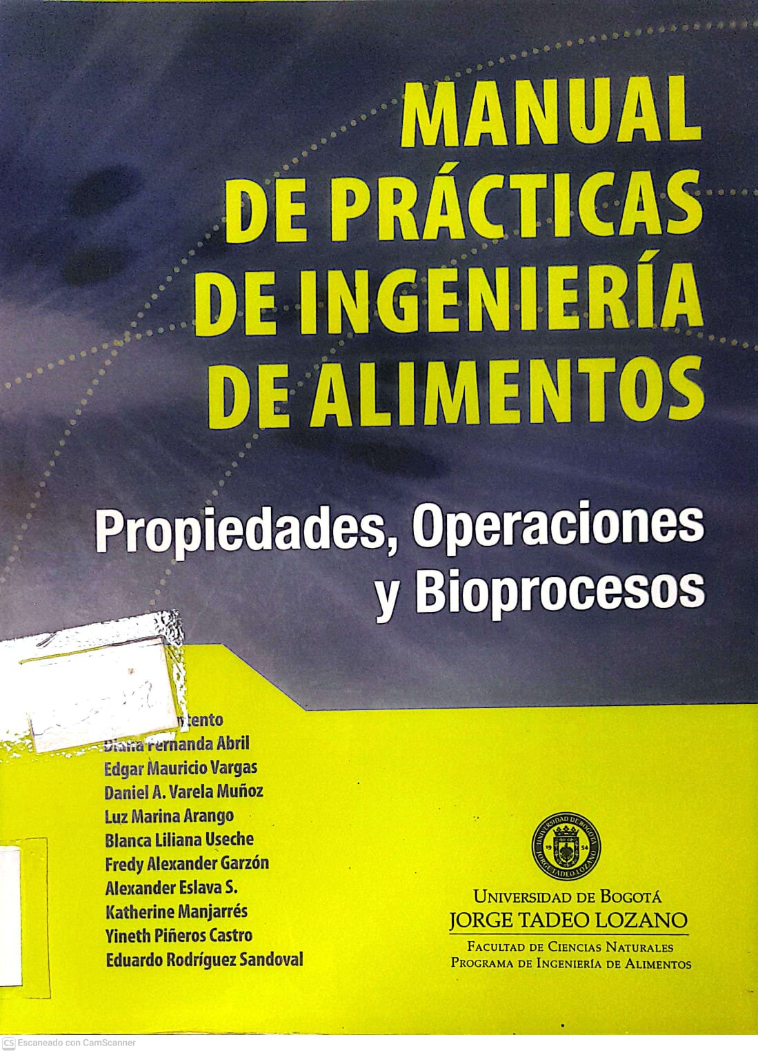 Portada del libro MANUAL DE PRACTICAS DE INGENIERIA DE ALIMENTOS