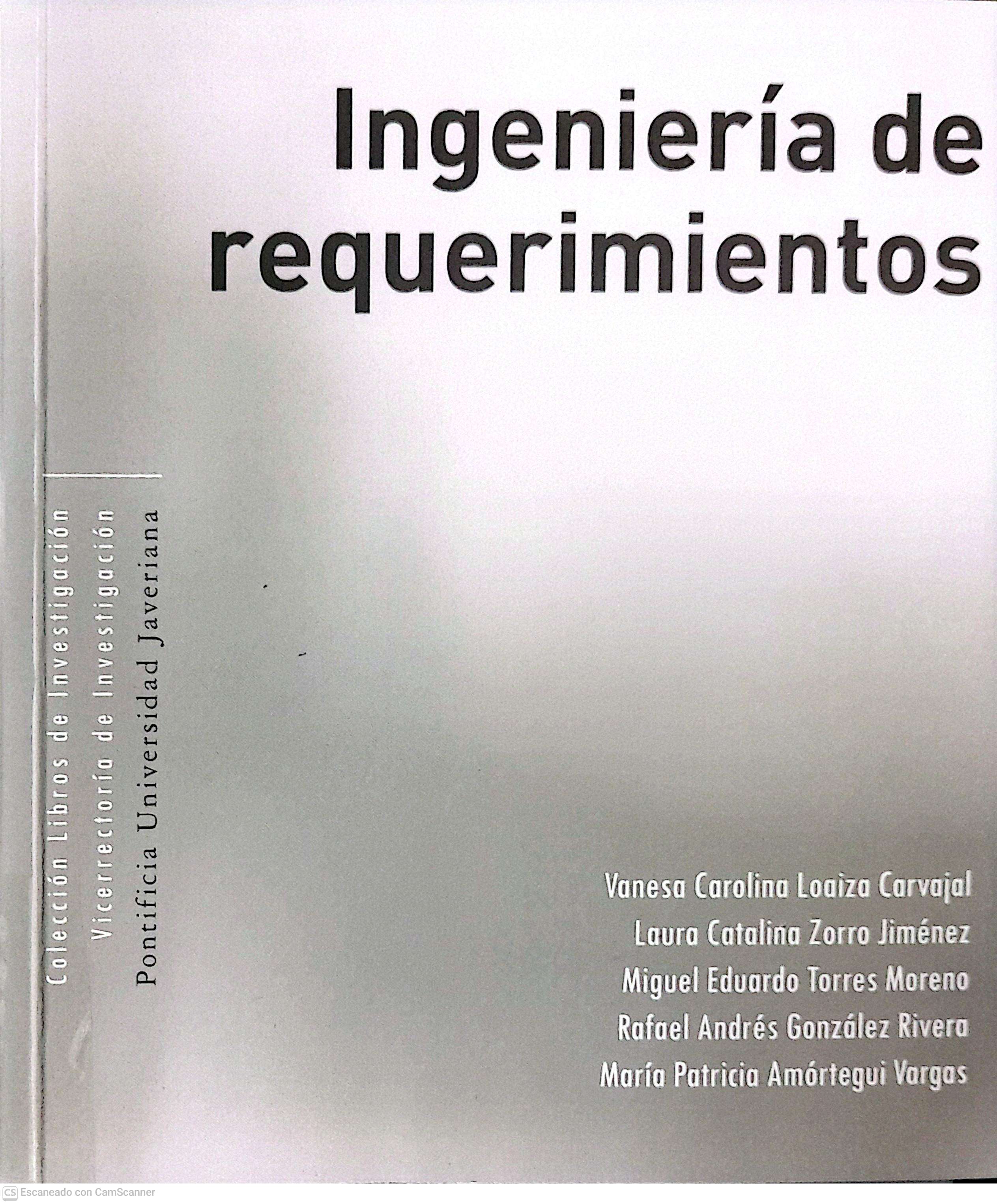 Portada del libro INGENIERIA DE REQUERIMIENTOS
