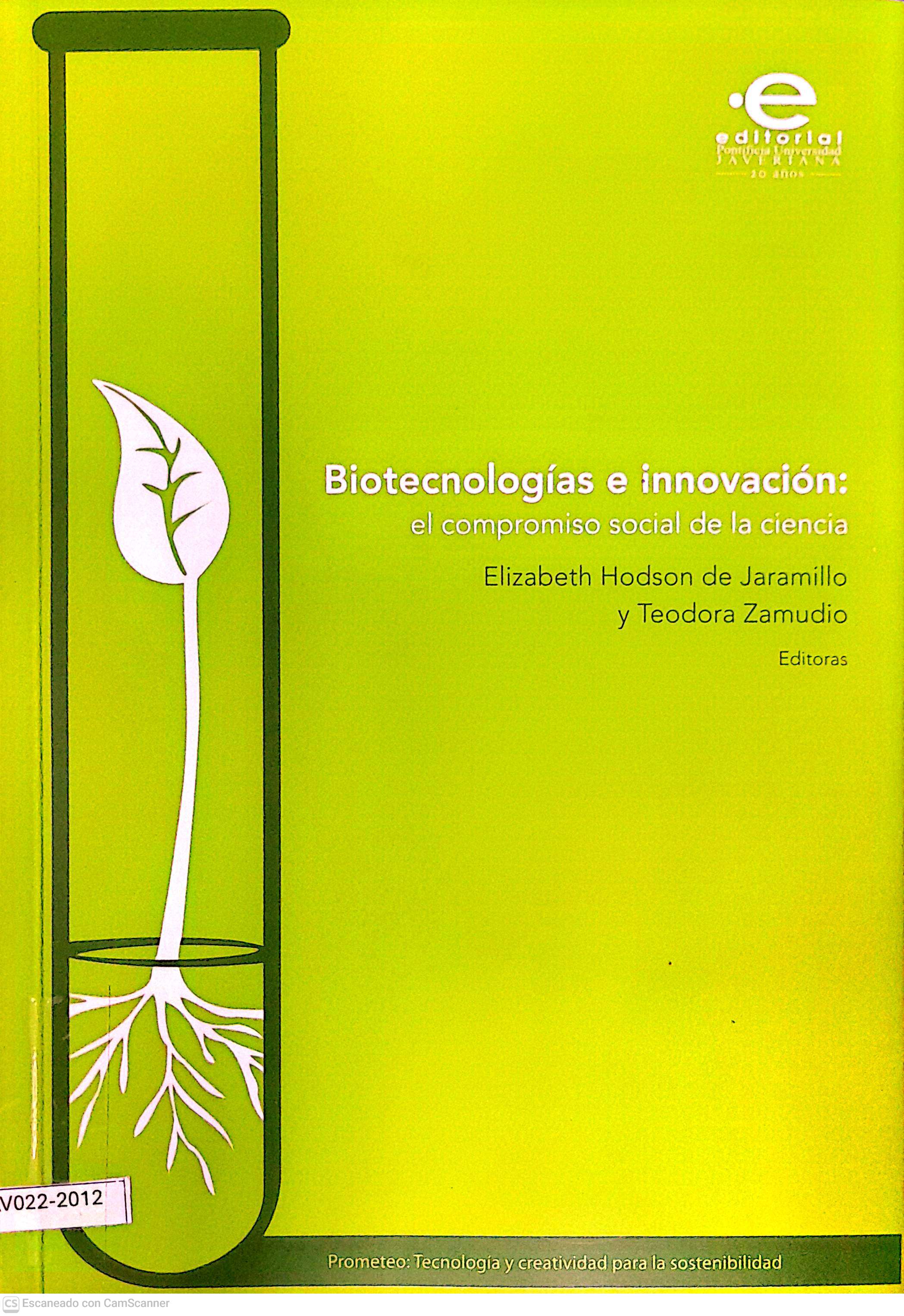 Portada del libro BIOTECNOLOGIAS E INNOVACION