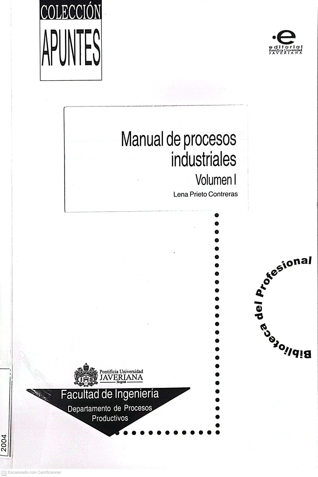 Portada del libro MANUAL DE PROCESOS INDUSTRIALES