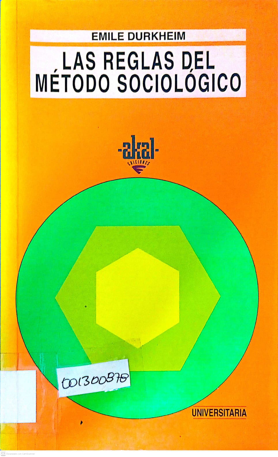 Portada del libro LAS REGLAS DEL METODO SOCIOLOGICO