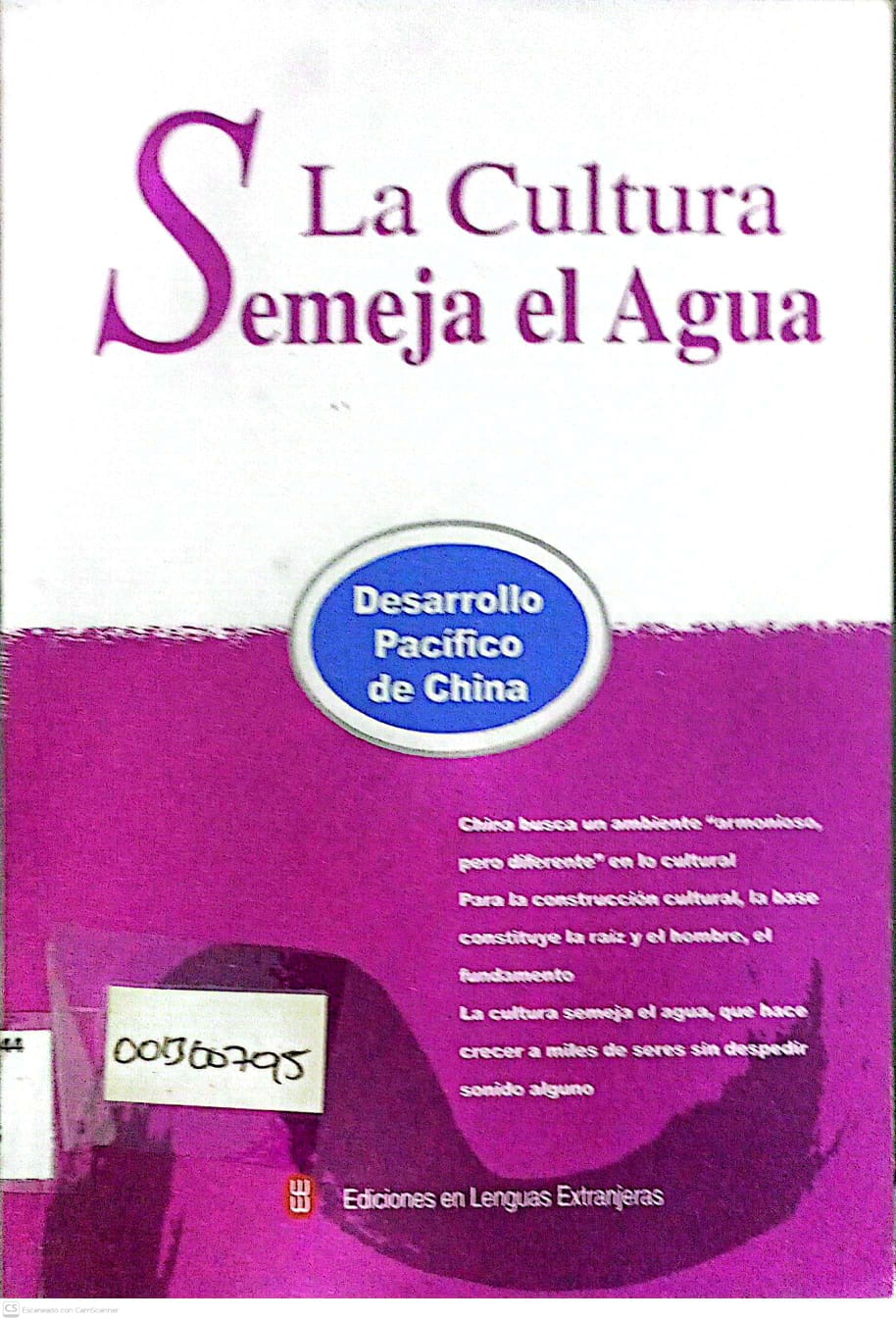 Portada del libro LA CULTURA SEMEJA EL AGUA
